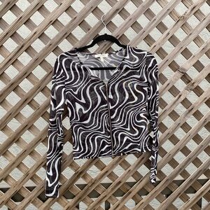Dolls Kill Another Girl Zebra Mesh Long Sleeve